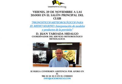 Conferencia en el Liceo Marítimo de Bouzas "Pronósticos Meteorológicos para el Medio Marino"